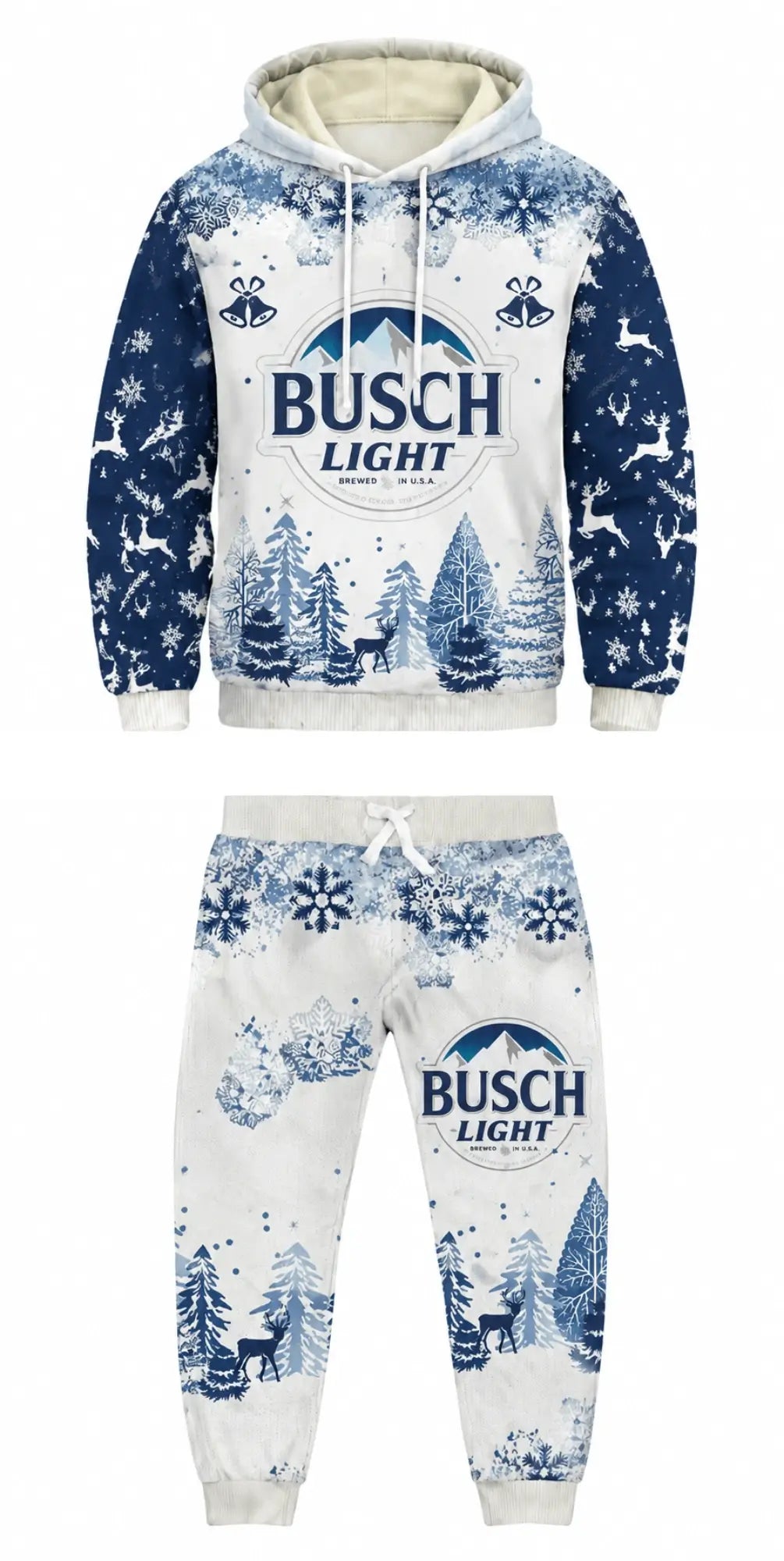 Blue Lager Ugly Pullover Hoodie & Sweatpant Set - THREADPARTY