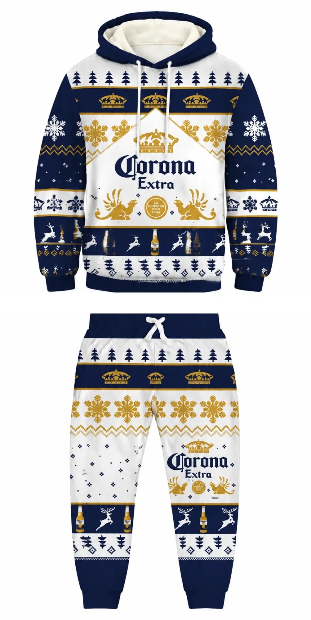 Mexican Beer Ugly Pullover Hoodie & Sweatpant Set - THREADPARTY